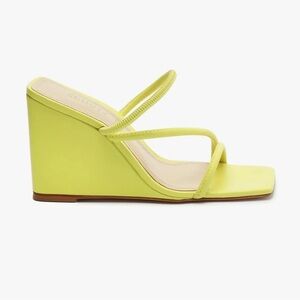 SCHUTZ Lime Green Strappy Wedge Sandals